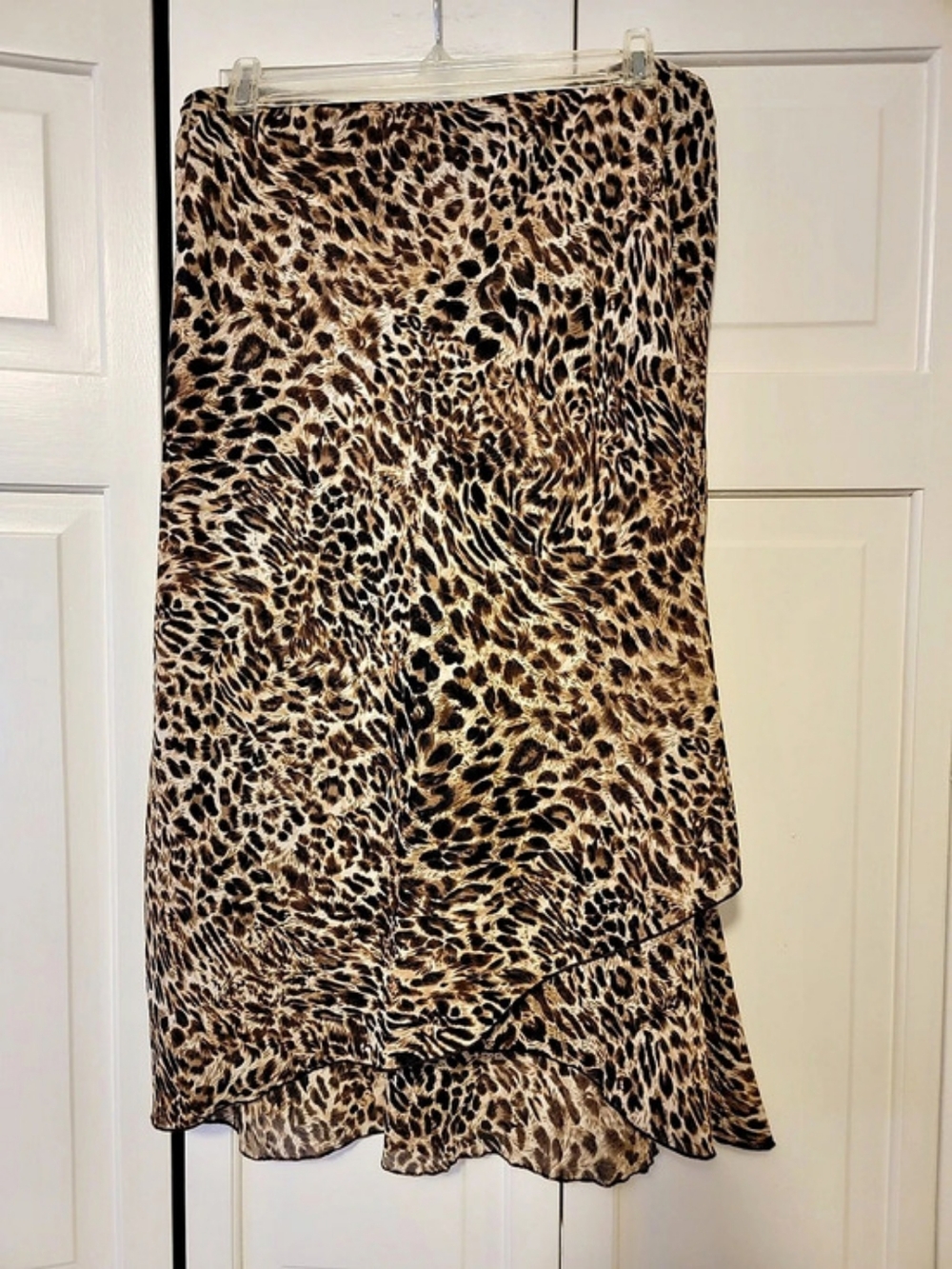 AGB Animal Print Midi Skirt in Brown & Black Size Medium NWT
